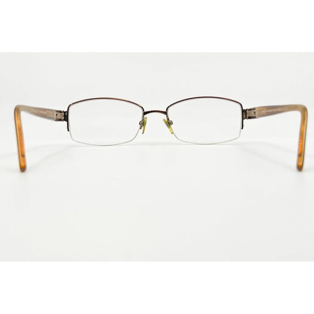 Runway Couture Eyeglasses Womens Brown Half Rim Rhinestone ECE-224 51-17-135